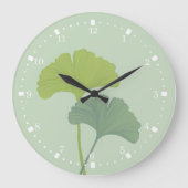 Ginkgo-Blätter - individuell anpassbare Hintergrun Große Wanduhr (Vorderseite)