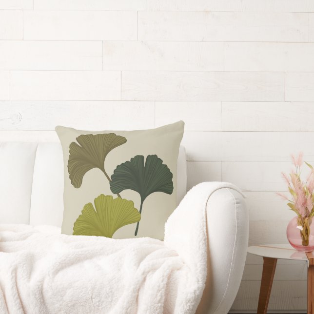 Ginkgo-Blätter - individuell anpassbare Hintergrun Kissen (Liege)