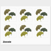 Ginkgo-Blätter - individuell anpassbare Hintergrun Quadratischer Aufkleber (Blatt)