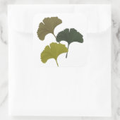 Ginkgo-Blätter - individuell anpassbare Hintergrun Quadratischer Aufkleber (Tasche)
