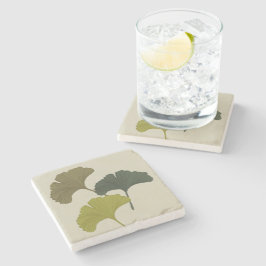 Ginkgo-Blätter - individuell anpassbare Hintergrun Steinuntersetzer