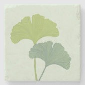 Ginkgo-Blätter - individuell anpassbare Hintergrun Steinuntersetzer (Vorderseite)