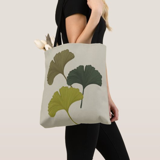 Ginkgo-Blätter - individuell anpassbare Hintergrun Tasche (Von Nahem)