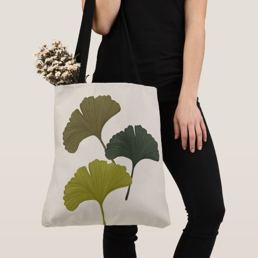 Ginkgo-Blätter - individuell anpassbare Hintergrun Tasche (Von Nahem)
