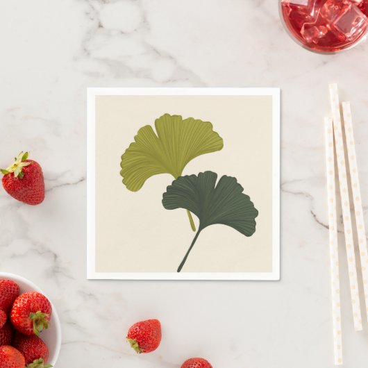 Ginkgo-Blätter mit anpassbaren Hintergrundfarben Serviette (Beispiel)