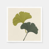 Ginkgo-Blätter mit anpassbaren Hintergrundfarben Serviette (Vorderseite)