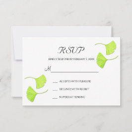 Ginkgo-Blätter mit RSVP-Postkarte RSVP Karte