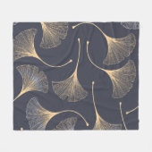 Ginkgo-Blätter Nahtloses Muster Fleecedecke (Vorderseite (Horizontal))