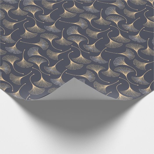 Ginkgo-Blätter Nahtloses Muster Geschenkpapier (Ecke)