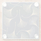 Ginkgo-Blätter Nahtloses Muster Glasuntersetzer (Rückseite)