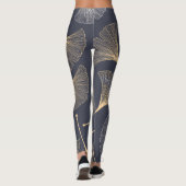 Ginkgo-Blätter Nahtloses Muster Leggings (Rückseite)
