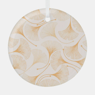 Ginkgo Blätter: Nahtloses Muster. Ornament Aus Glas