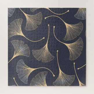 Ginkgo-Blätter Nahtloses Muster Puzzle
