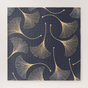 Ginkgo-Blätter Nahtloses Muster Puzzle