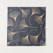 Ginkgo-Blätter Nahtloses Muster Wandteppich (Vorderseite (Horizontal))