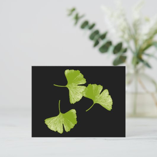 Ginkgo-Blätter Postkarte (Stehend Vorderseite)