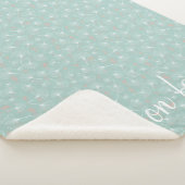 Ginkgo-Blätter Türkis- und Korallenmonogramm Sherpadecke (3/4)