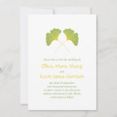 Ginkgo-Blätter und geometrische Gold-Geometrie Einladung (Vorderseite)