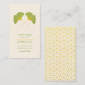 Ginkgo-Blätter und Polygon-Muster Visitenkarte (Vorne/Hinten)