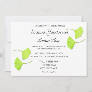 Ginkgo-Blätter zum Hochzeitsessen Einladung