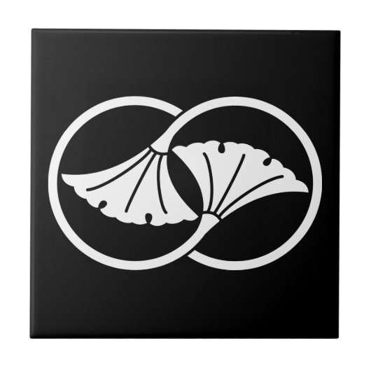 Ginkgo-Blätterkreise Fliese (Vorderseite)