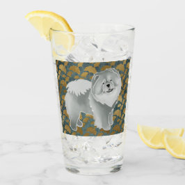 GINKGO Blue Chow 16 oz Design vorne & hinten Glas