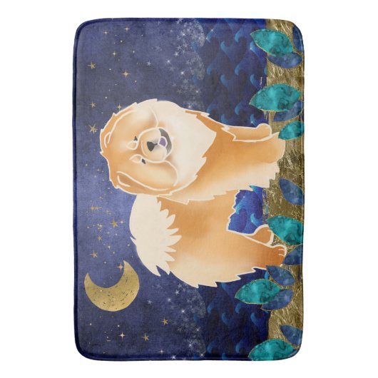 GINKGO CHOW Roter Kater/Badematte in 3 Größen Badematte (Vorderseite Vertikal)