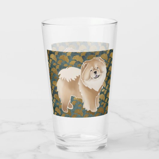 GINKGO Cinnamon Chow 16 oz Design Front & Back Glas (Rückseite)
