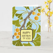 Ginkgo Dance Birthday Karte (Gelbe Blume)