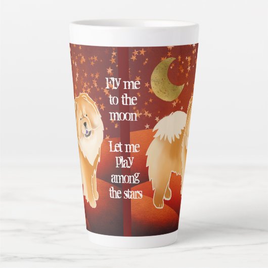 GINKGO die rote Farbe - Anpassbarer Text Milchtasse (Vorderseite)