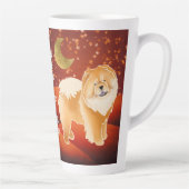 GINKGO die rote Farbe - Anpassbarer Text Milchtasse (Rechts)