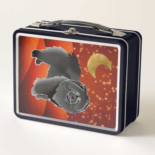 GINKGO die schwarze Chow-Metal-Lunchbox Metall Brotdose (Vorderseite)