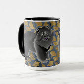 GINKGO die schwarze Chow Tasse (Vorderseite Links)