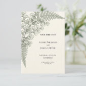 Ginkgo-Farn-Botanische Hochzeit Save The Date (Stehend Vorderseite)