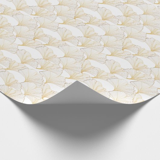 Ginkgo Gold: Luxuriöse Leaf-Vereinbarung Geschenkpapier (Ecke)