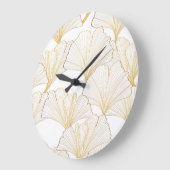 Ginkgo Gold: Luxuriöse Leaf-Vereinbarung Große Wanduhr (Winkel)