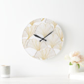 Ginkgo Gold: Luxuriöse Leaf-Vereinbarung Große Wanduhr (Zuhause)