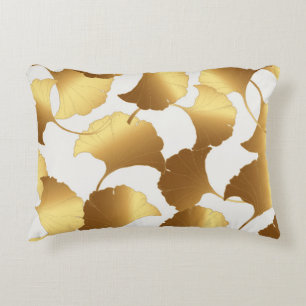Ginkgo Gold: Luxus Vintages Design. Dekokissen