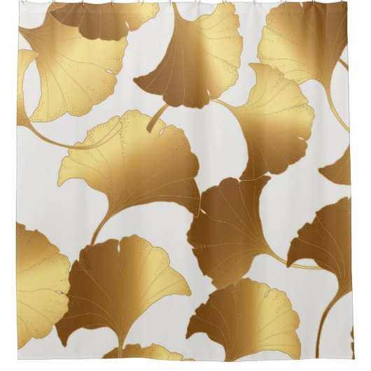 Ginkgo Gold: Luxus Vintages Design. Duschvorhang (Vorderseite)