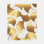 Ginkgo Gold: Luxus Vintages Design. Fleecedecke (Vorderseite)