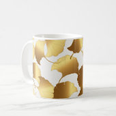 Ginkgo Gold: Luxus Vintages Design. Kaffeetasse (Vorderseite Links)