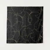 Ginkgo Gold: Vintages Luxus-Design Wandteppich (Vorderseite (Horizontal))