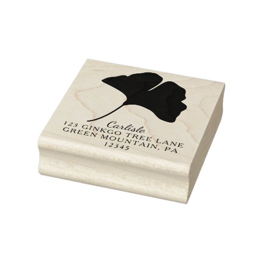 Ginkgo Leaf Custom Square Rücksendeadresse Gummistempel (Stempel)