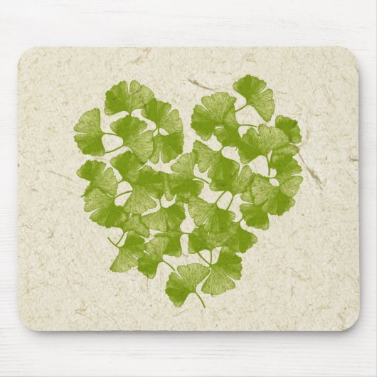 Ginkgo Leaf Heart Mousepad (Vorne)