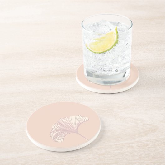Ginkgo Leaf individuell anpassbare Hintergrundfarb Getränkeuntersetzer (Seite)