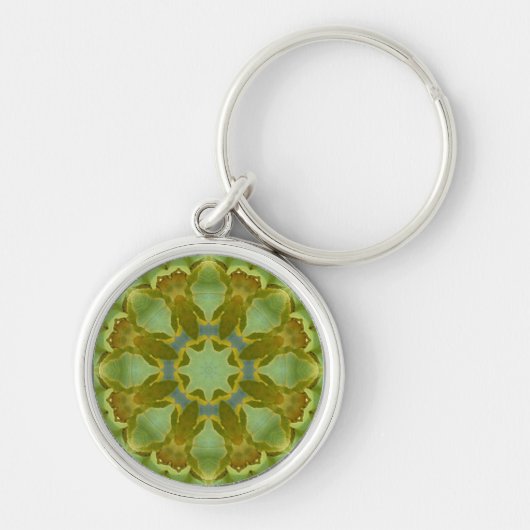 Ginkgo Leaf Kaleidoscope Mandala Schlüsselanhänger (Vorne)