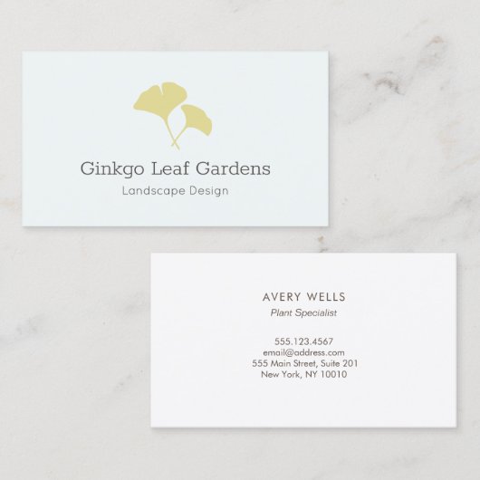 Ginkgo Leaf Landscaping Modern Visitenkarte (Vorne/Hinten)