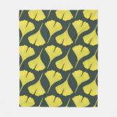 Ginkgo Leaf Muster Green Nature Lover Fleecedecke (Vorderseite)