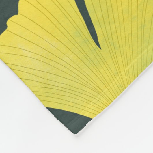 Ginkgo Leaf Muster Green Nature Lover Fleecedecke (Ecke)