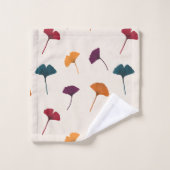 Ginkgo Leaf Muster Wasserfarbe Herbst Farben Badhandtuch Set (Waschlappen)
